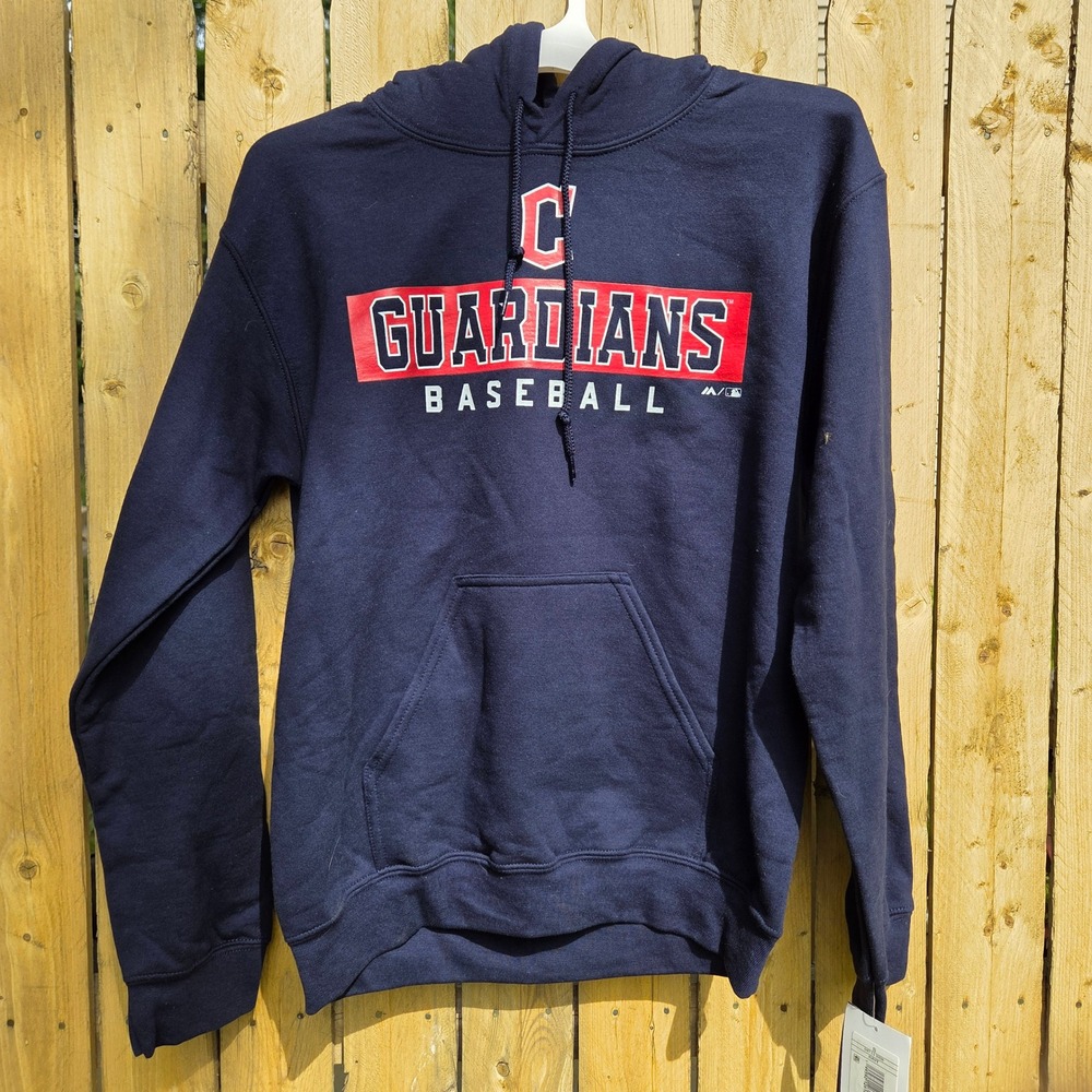 Cleveland Guardians MLB Baseball Hoodie Navy Blue Pullover Small NWT 047112238